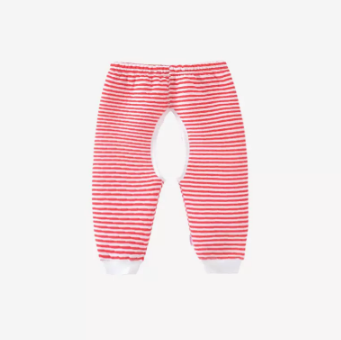 Hot recommended baby thickened pure cotton crotchless pants (TB204 striped striped red) (size: 66.73CM (please contact customer service to confirm the delivery size after placing the order)