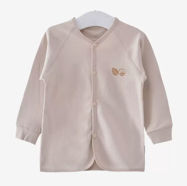 Hot selling 0-1-3 year old baby autumn pure cotton front button long-sleeved bottoming shirt (A101 brown) (size: 59-100CM (please contact customer service to confirm the delivery size after placing the order)