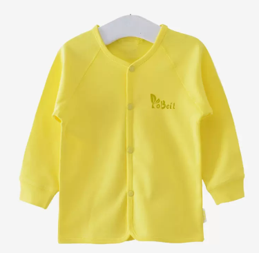 Hot selling 0-1-3 year old baby autumn pure cotton front buttoned long-sleeved bottoming shirt (A101 sunshine yellow) (size: 66-100CM (please contact customer service to confirm the delivery size after placing the order)