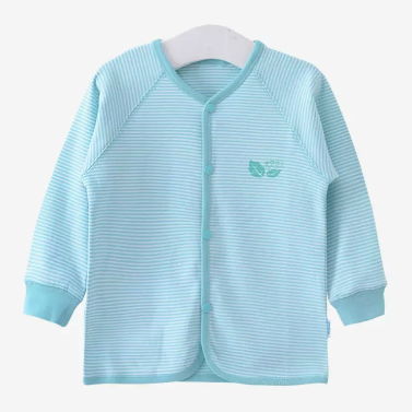 Hot selling 0-1-3 year old baby autumn pure cotton front buttoned long-sleeved bottoming shirt (T101 striped green) (size: 59-100CM (please contact customer service to confirm the delivery size after placing the order)