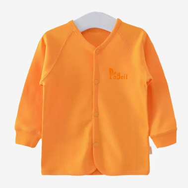 Hot selling 0-1-3 year old baby autumn pure cotton front buttoned long-sleeved bottoming shirt (A101 orange) (size: 66-100CM (please contact customer service to confirm the delivery size after placing the order)