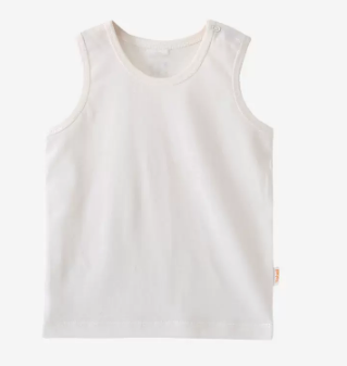 Hot selling 0-3 year old baby summer round neck pure cotton vest (off-white) (size: 66-140CM (please contact customer service to confirm the delivery size after placing the order)