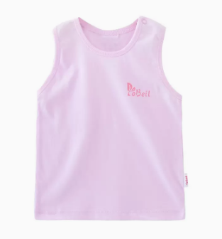 Hot selling 0-3 year old baby summer round neck pure cotton vest (light pink) (size: 92-140CM (please contact customer service to confirm the delivery size after placing the order)