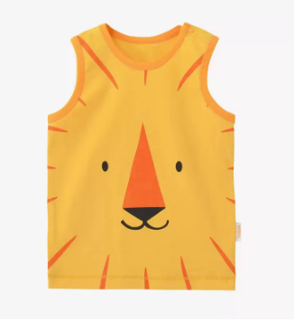Hot selling 0-3 year old baby summer round neck pure cotton vest (lion) (size: 66.140CM (please contact customer service to confirm the delivery size after placing the order)