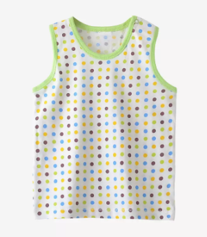 Hot selling 0-3 year old baby summer round neck pure cotton vest (four color polka dots) (size: 66-140CM (please contact customer service to confirm the delivery size after placing the order)