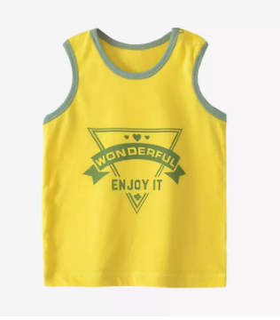 Hot selling 0-3 year old baby summer round neck pure cotton vest (I like it) (size: 66-140CM (please contact customer service to confirm the delivery size after placing the order)