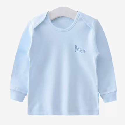 Hot selling baby autumn envelope collar pure cotton long-sleeved bottoming shirt (A104 light blue) (size: 66-90CM (please contact customer service to confirm the delivery size after placing the order)