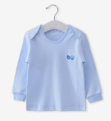 Hot selling baby autumn envelope collar pure cotton long-sleeved bottoming shirt (T104 striped blue) (size: 66-80CM (please contact customer service to confirm the delivery size after placing the order)