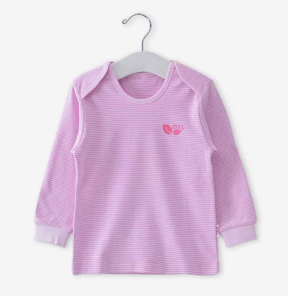 Hot selling baby autumn envelope collar pure cotton long-sleeved bottoming shirt (T104 striped pink) (size: 66-90CM (please contact customer service to confirm the delivery size after placing the order)