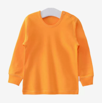 Hot selling baby autumn shoulder button pure cotton long-sleeved bottoming shirt (A103 orange) (size: 66-90CM (please contact customer service to confirm the delivery size after placing the order)