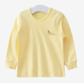 Hot selling baby autumn shoulder button pure cotton long-sleeved bottoming shirt (A103 light yellow) (size: 66.80CM (please contact customer service to confirm the delivery size after placing the order)