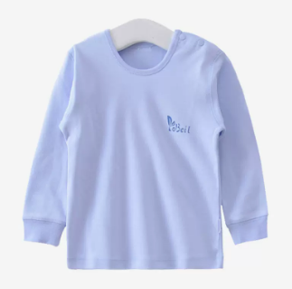 Hot selling baby autumn shoulder button pure cotton long-sleeved bottoming shirt (A103 eggplant blue) (size: 66-85CM (please contact customer service to confirm the delivery size after placing the order)
