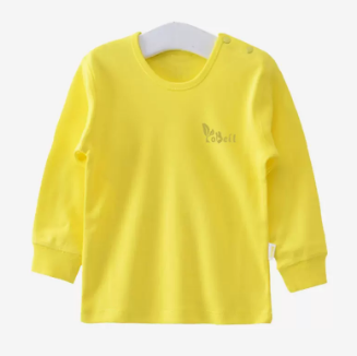 Hot selling baby autumn shoulder button pure cotton long-sleeved bottoming shirt (A103 sunshine yellow) (size: 66-100CM (please contact customer service to confirm the delivery size after placing the order)