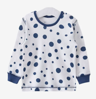 Popular baby autumn shoulder button pure cotton long-sleeved bottoming shirt (051A103 polka dot Zhangqing) (size: 66-85CM (please contact customer service to confirm the delivery size after placing the order)