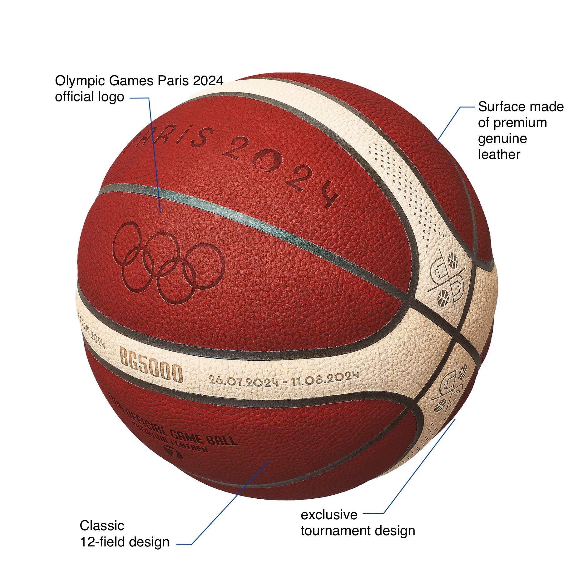 Molten BG5000 Paris Olympics 2024 Official Game Ball (N