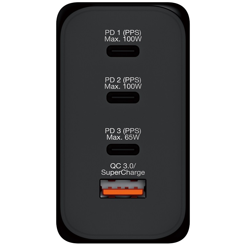 Verbatim 4 端口 200W GaN USB 充電器 (附AC電源線)