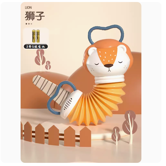 熱推嬰兒麋鹿手風琴玩具(橙色-【獅子音樂手風琴】電池版)