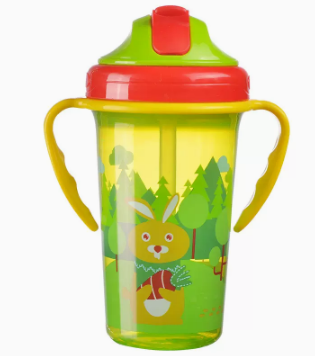 Popular baby leak-proof straw cup (green) (size: 16*7.8CM) (capacity: 270ML)