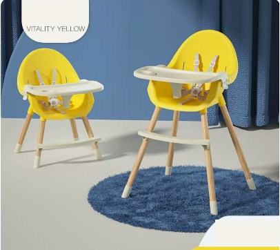 Popular baby dining chair (standard height-adjustable vibrant yellow [single-layer dinner plate])