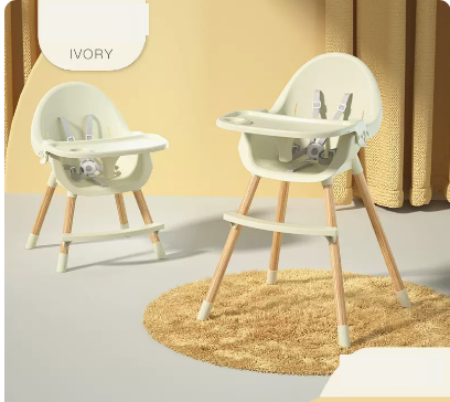 Popular baby dining chair (standard height-adjustable ivory white [single-layer dinner plate])