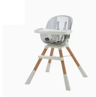 Popular baby dining chair ([Beech wood model] Gentleman Gray, 360° rotatable, liftable and adjustable)