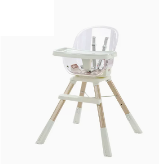 Popular baby dining chair ([wood grain steel pipe] girly pink, 360° rotatable, liftable and adjustable)