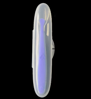 爆款新生嬰兒矽膠軟勺(紫色)(尺寸:15.8*2.4*1.9CM)