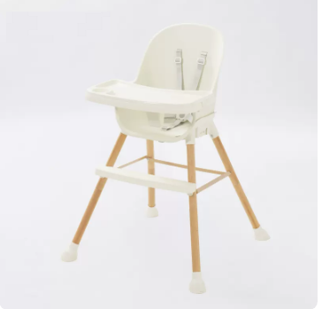 Popular baby dining chair ([imported beech] ivory white upgraded double-layered dinner plate)
