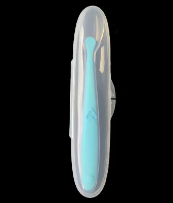 爆款新生嬰兒矽膠軟勺(青色)(尺寸:15.8*2.4*1.9CM)