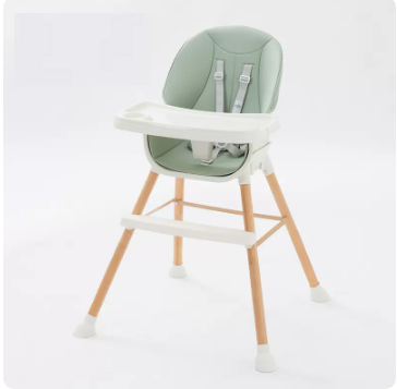 Popular baby dining chair ([imported beech] mint green luxury PU style white dinner plate)