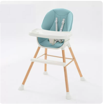 Popular baby dining chair ([imported beech] sky blue luxury PU style white dinner plate)