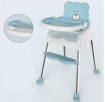 Popular baby dining chair (sky blue standard model [double-layered dinner plate])
