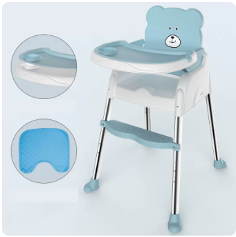Popular baby dining chair (sky blue luxury model [double-layered dinner plate] [small cushion])
