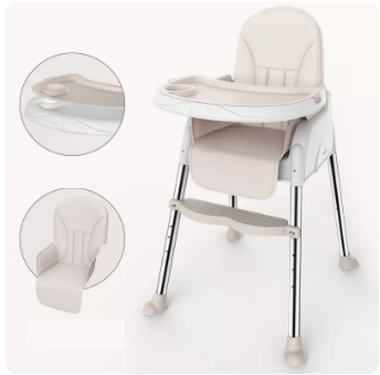 Popular baby dining chair (off-white flagship model [double-layered dinner plate] [PU leather cover])