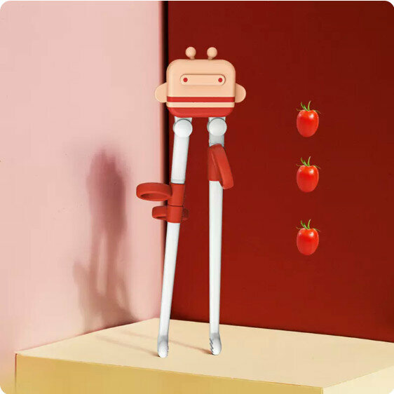 Popular baby training chopsticks (cream pink learning chopsticks)