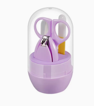 Hot style (4-piece set) baby safety nail clipper set (05 lavender) (size: 11.5*6CM)