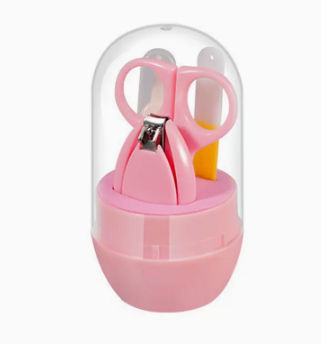 Hot style (4-piece set) baby safety nail clipper set (04 pink) (size: 11.5*6CM)