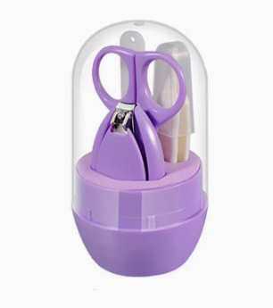 Popular model (set of 4) baby safety nail clipper set (06 purple) (size: 11.5*6CM)