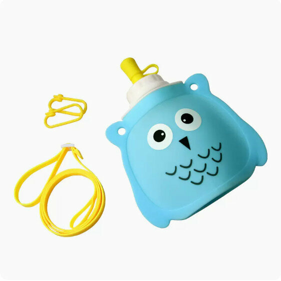 Popular children's portable straw kettle (playful blue)