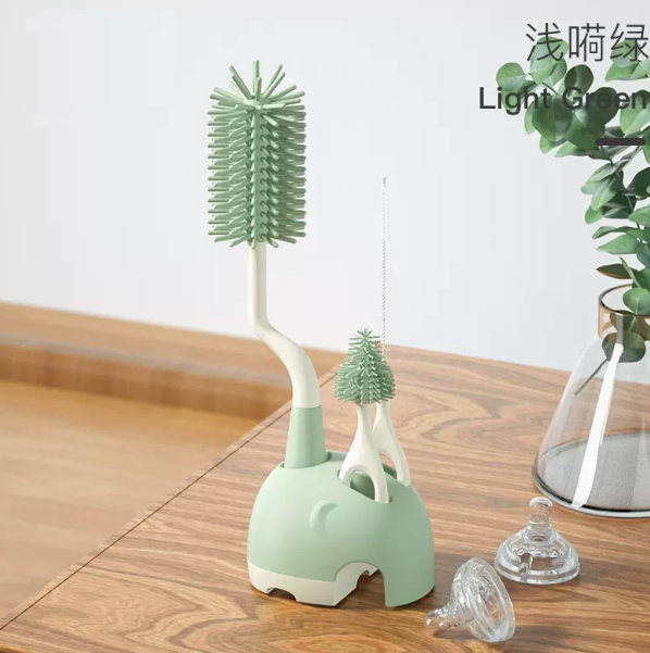 熱推（[大象奶瓶刷]綠）奶瓶刷 清洗刷 奶嘴刷 清潔刷套裝 