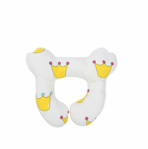 New baby head pillow, stroller car seat, anti-head tilt protection and neck protection for sleeping (Crown 24*25cm)
