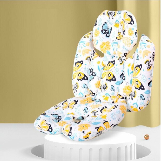 New baby stroller cotton pad dining chair cushion cushion thickened universal stroller pad (butterfly flurry)