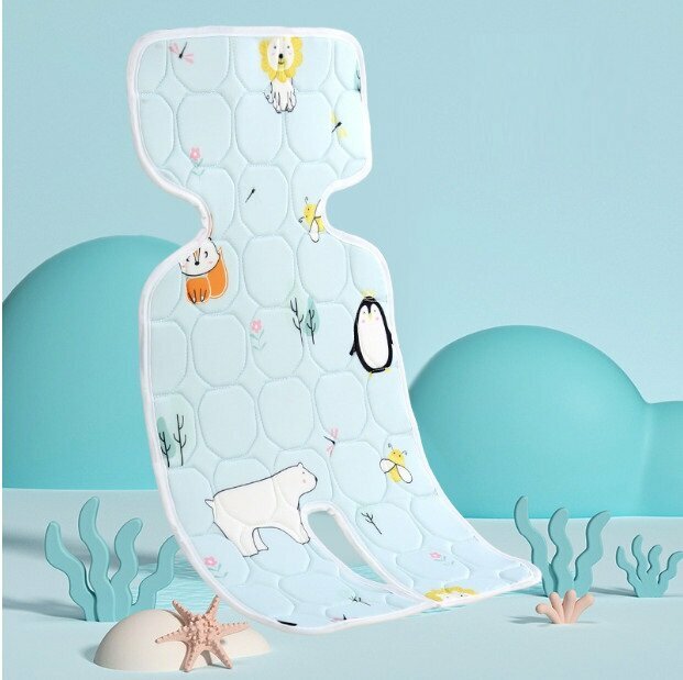 New baby stroller mat latex cool silk children's mat ice silk mat chair cushion (Animal Forest)