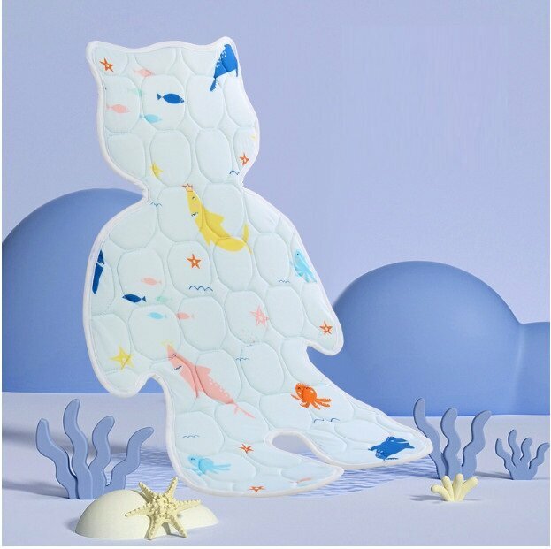 New baby stroller seat latex cool silk children's sleeping mat ice silk seat cushion (Sea World (wing style))