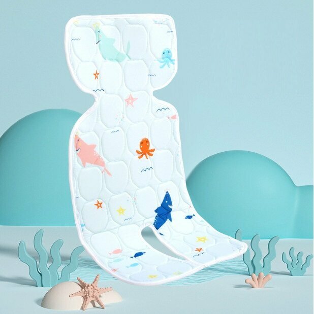 New baby stroller seat latex cool silk children's sleeping mat ice silk seat cushion (Sea World)
