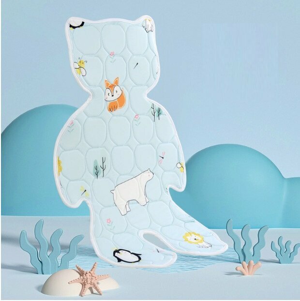 New baby stroller mat latex cool silk children's mat ice silk mat chair cushion (Animal Forest (wing style))