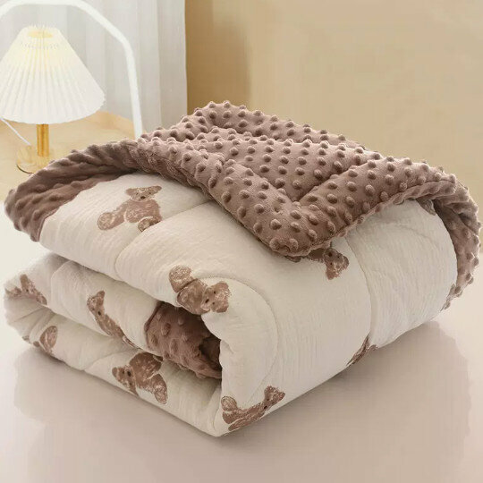 New baby thickened blanket [Little Brown Bear (120*150cm) about 2.8 pounds]