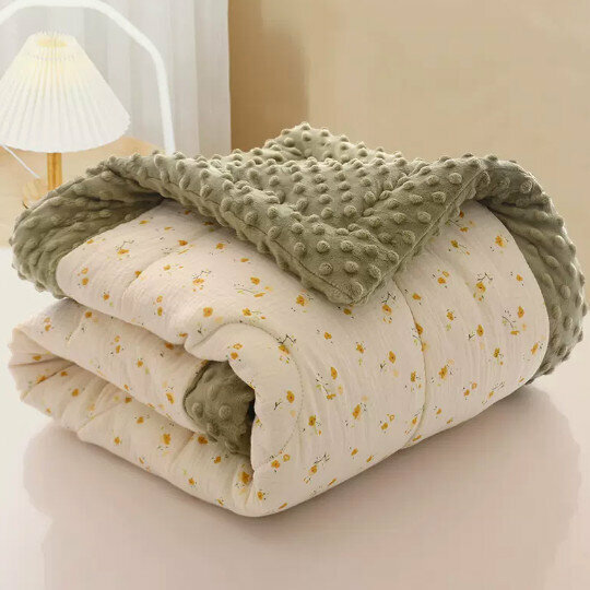 New baby thickened blanket [yellow floral (120*150cm) about 2.8 pounds]