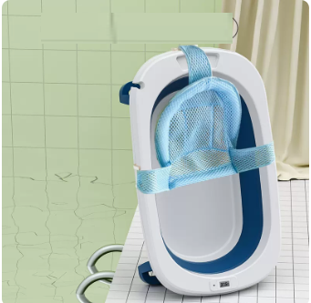 New baby bathtub ([Deep Sea Blue] bathtub + bath net)