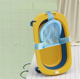 New baby bathtub ([Lemon Yellow] bathtub + bath net)